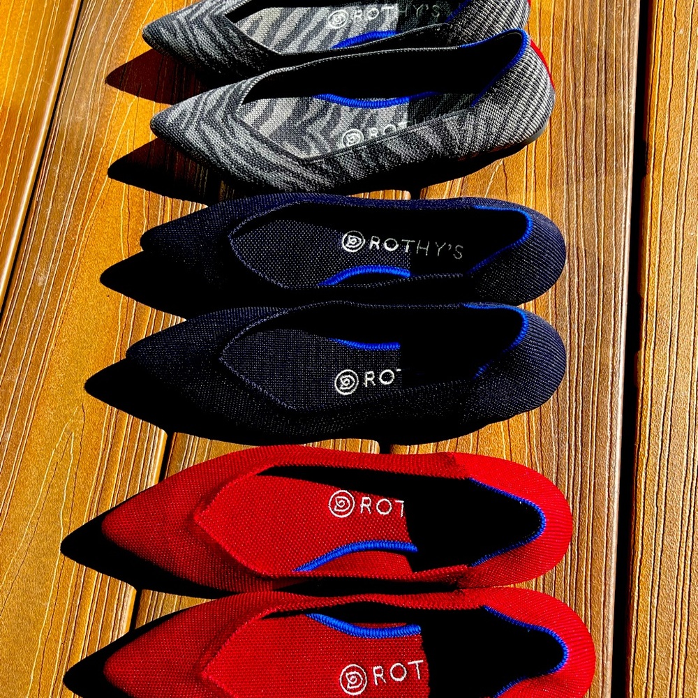 Rothy’s set of three pointy flats